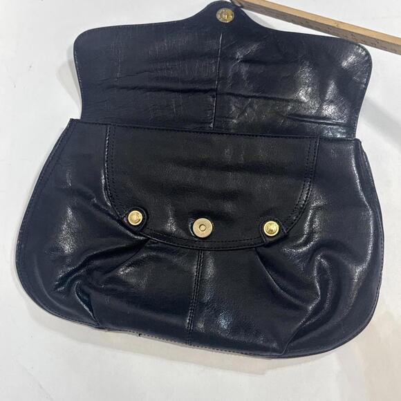 Perlina Black Patent Leather Black Kiss-lock Wallet Coin Purse Clutch EUC - Picture 8 of 15